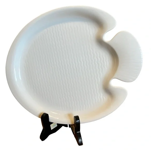 Utsuwakan Original Porcelain Fish Platter, White Japanese Serving Plate,VTG